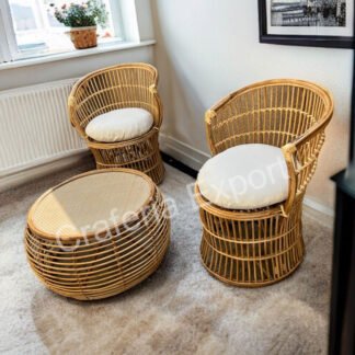 Cane Chair table furniture set | Bait Outdoor chairs table stool for living room/ balcony / hotel/ restaurants