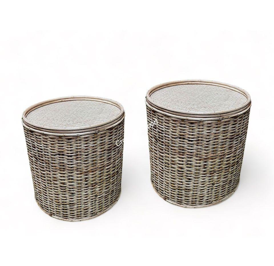 Round Rattan Cane Sitting Stool/Side Table /Ottoman Stool for balcony/ garden/home and decor - Image 7