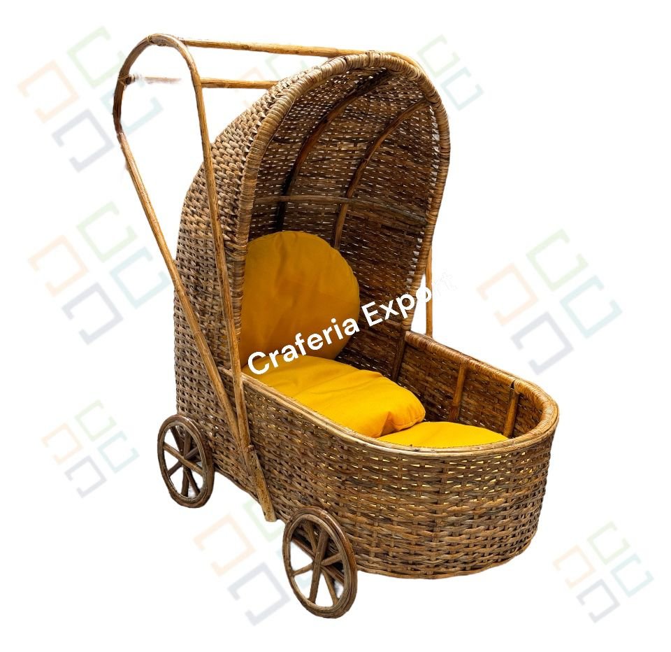Cane Wicker Baby Stroller for Newborn Photoshoot & Photography, Events & Home Decor - Image 4