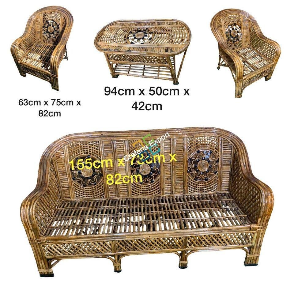 Natural Cane Sofa Furniture set with table for indoor and outdoor - Image 5