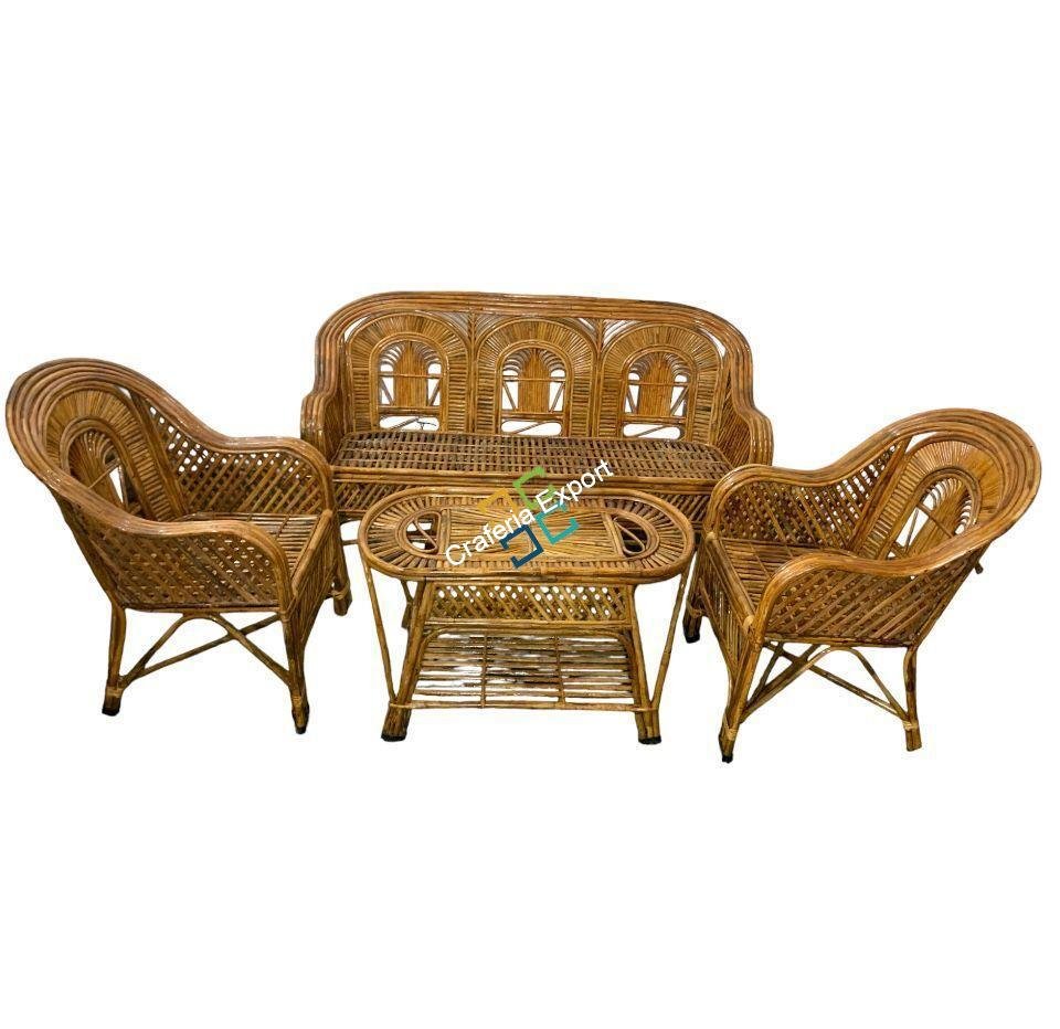 Cane Rattan Wicker Sofa Set Furniture For Living Room - Image 2