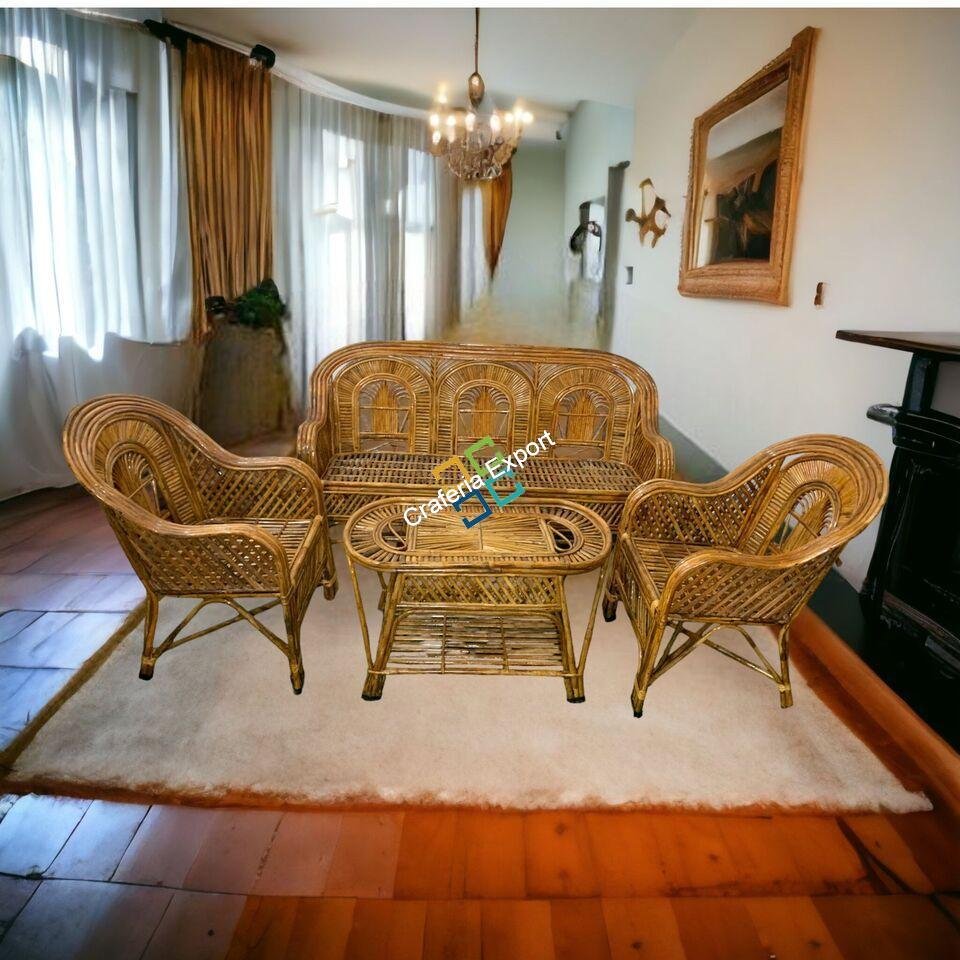 Cane Rattan Wicker Sofa Set Furniture For Living Room