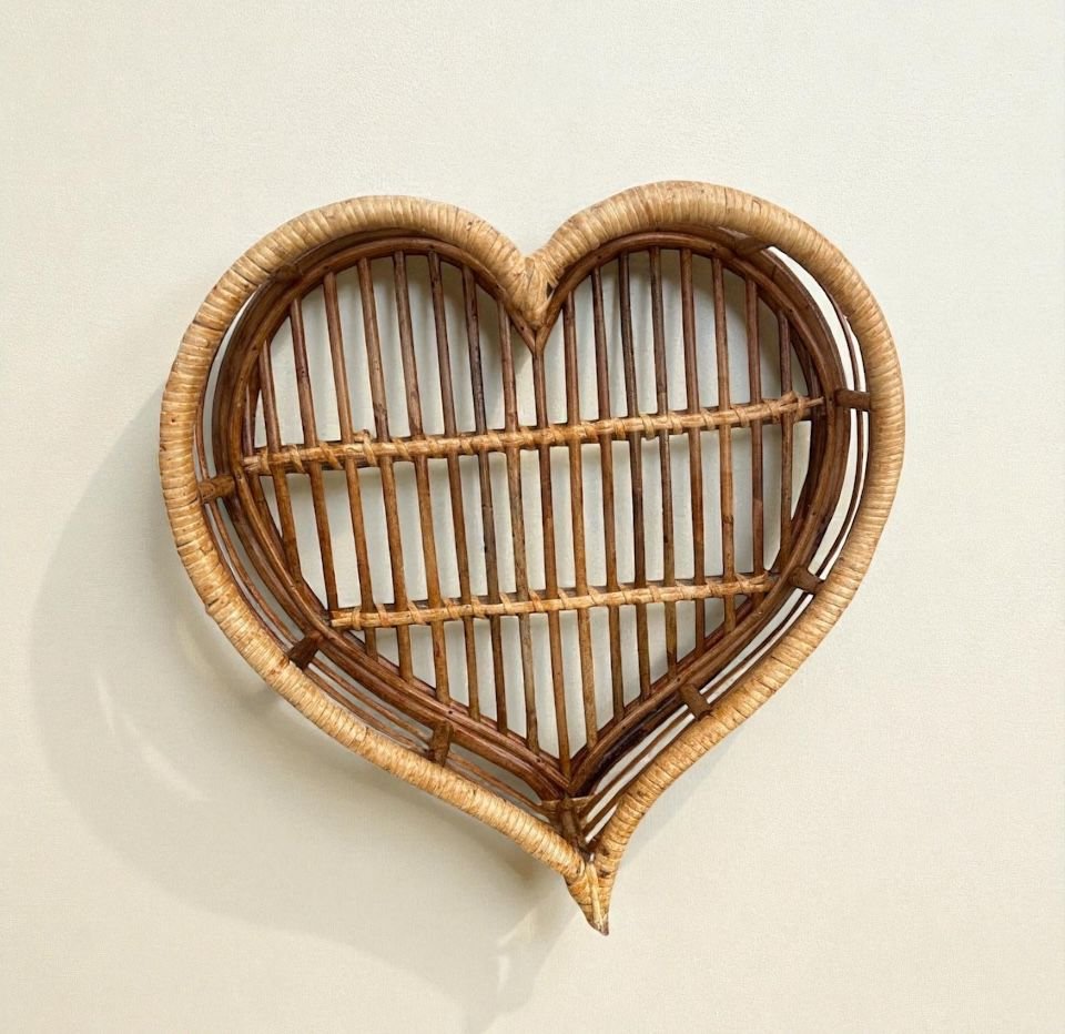 Cane Heart Shaped Posing Basket for Newborns,Sitter For Baby Photography,Photoshoot