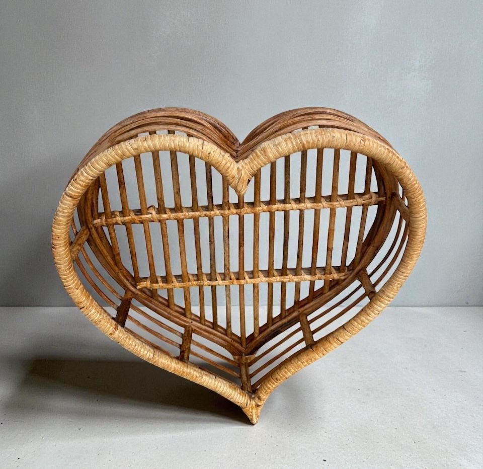 Cane Heart Shaped Posing Basket for Newborns,Sitter For Baby Photography,Photoshoot - Image 3